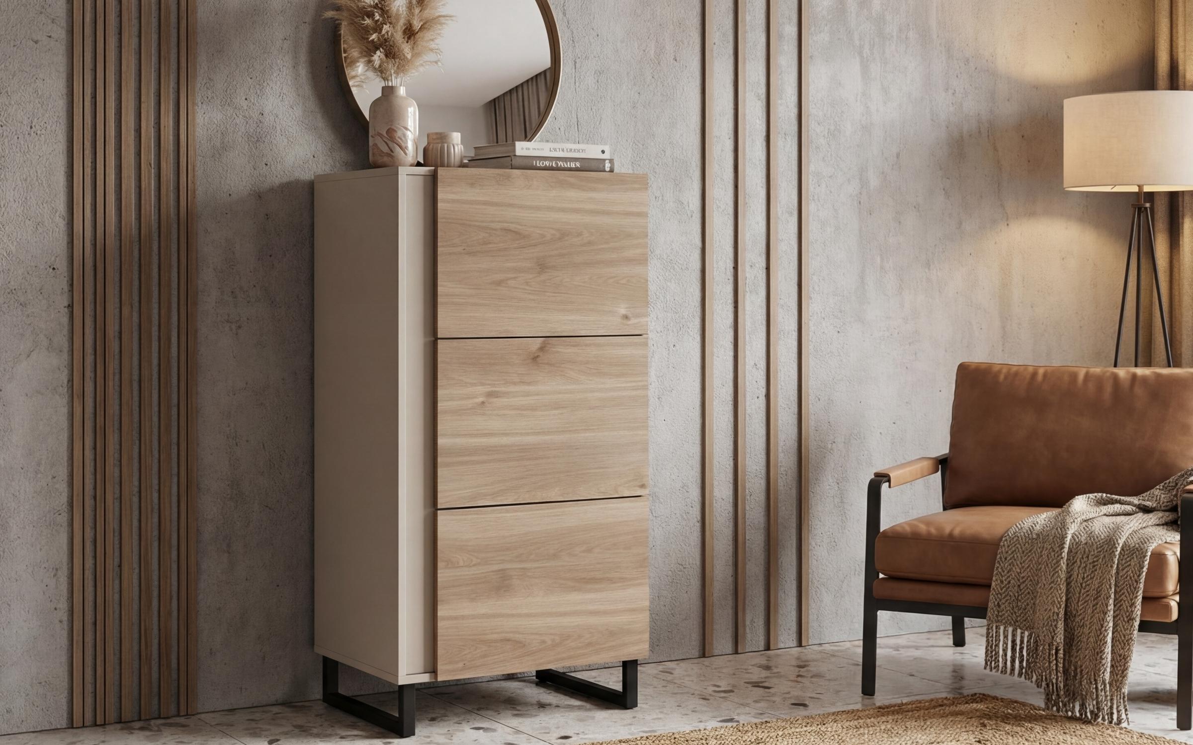 Cabinet Araya B, cashmere + honey Castello oak  1